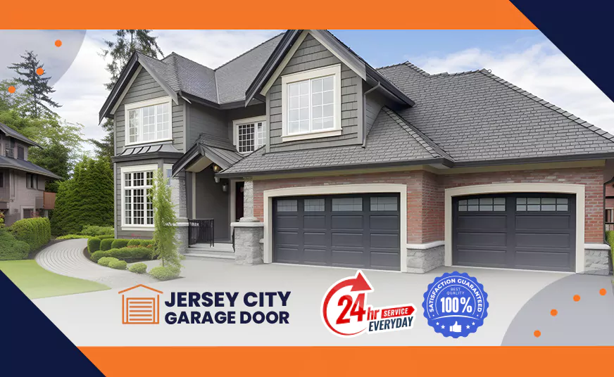 Residential Black Garage Doors Installation in Bergen Square, NJ